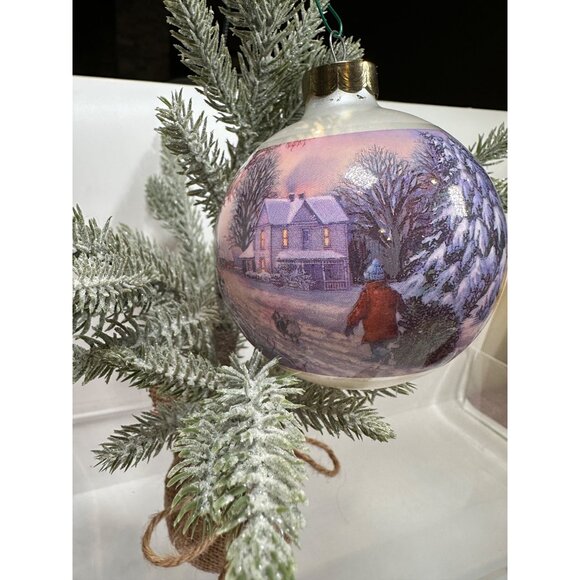 Hallmark Keepsake Glass Ornament "Memories Of Christmas" 1998 Bringing Home Tree - Picture 5 of 8